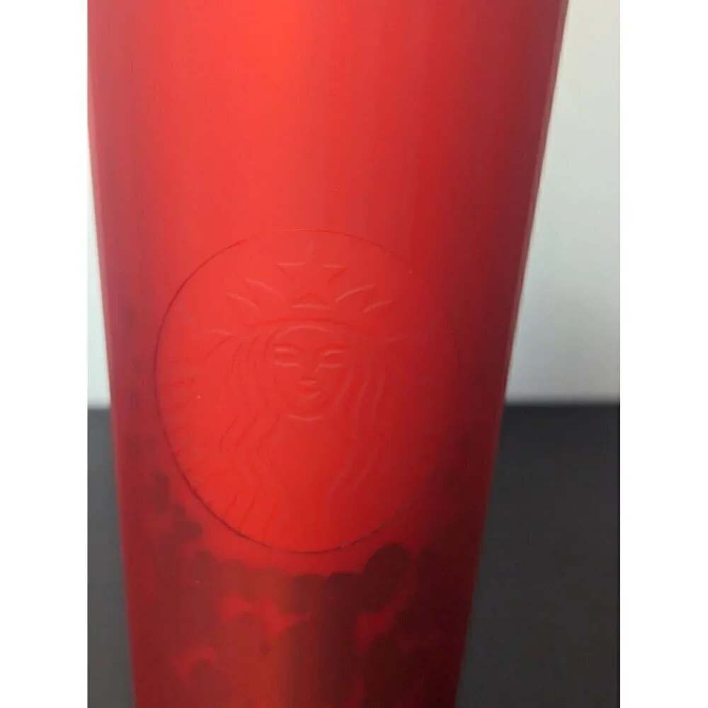 Starbucks Valentines 2022 Limited Edition Hearts Dome 24oz Tumbler Cup Red